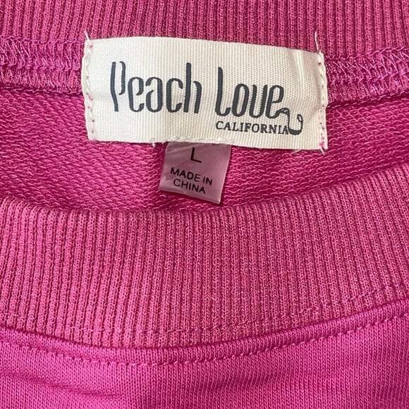 NWT Peach Love California Pink Sequin Cowboy Boots Cropped Sweatshirt L Festival - Picture 7 of 11
